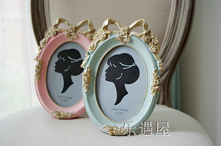出口單法式韓式甜美蝴蝶結裝飾相框相架復古家居裝飾品結婚禮物