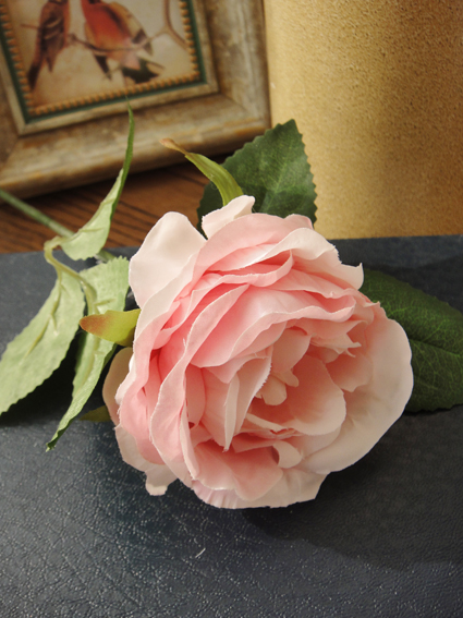 出口韓國單枝夜玫瑰仿真花拍攝道具家居裝飾品書香玫瑰