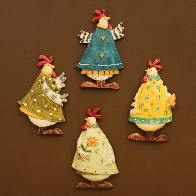 特法式鄉村風格可愛的小雞樹脂冰箱貼磁性貼四款