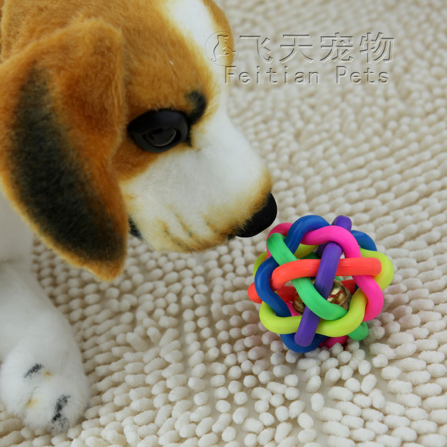 清倉 ◆ 中號帶鈴鐺發聲彩虹球 狗咬發聲玩具 寵物玩具批發