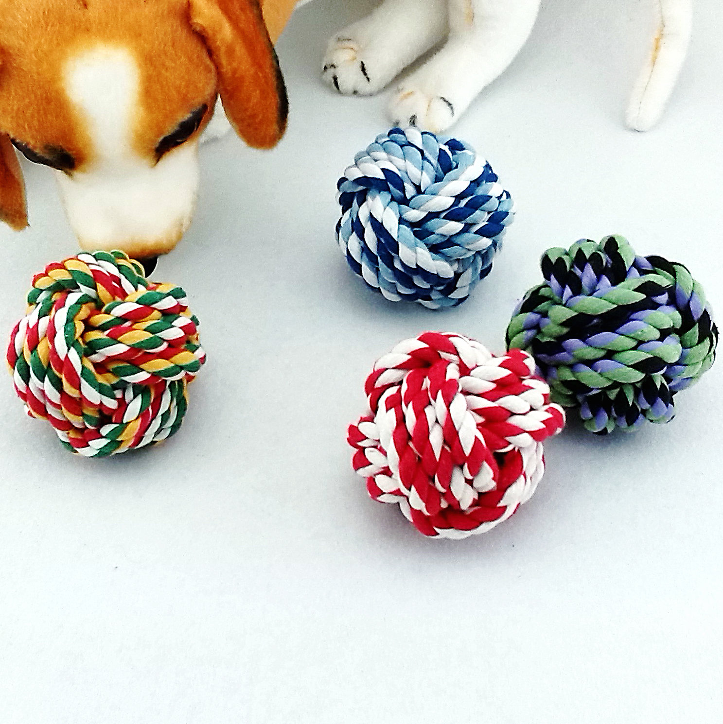 3件包郵◆中號純棉繩潔齒球 寵物玩具 繩結玩具 狗狗玩具 保健