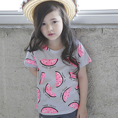 寶寶西瓜短袖T恤女 夏裝新款韓版女童童裝 兒童打底衫tx-6688