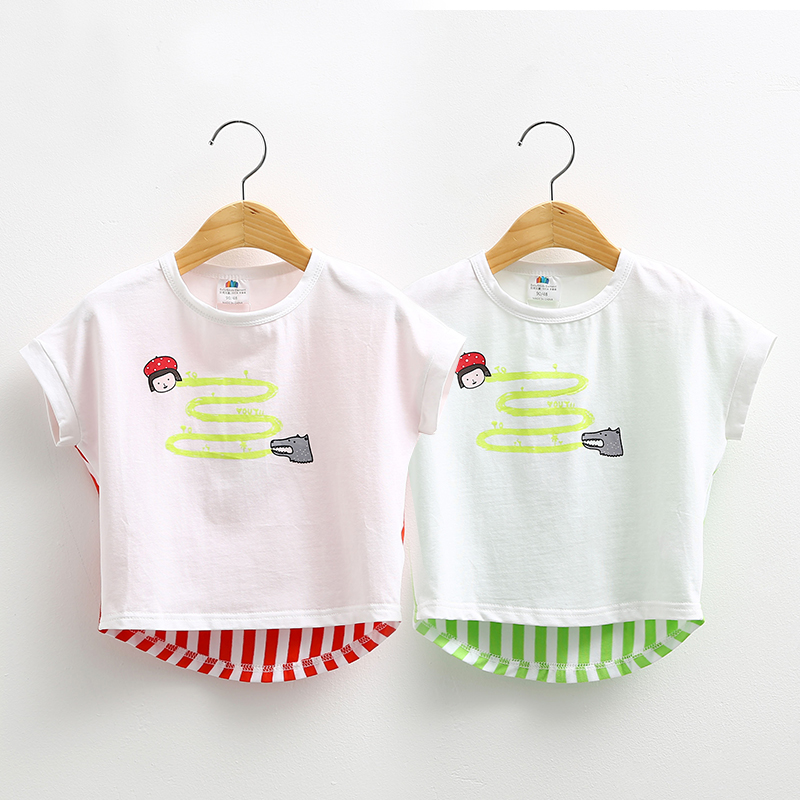 寶寶條紋短袖T恤女 夏裝韓版新款女童童裝 兒童打底衫tx-6913