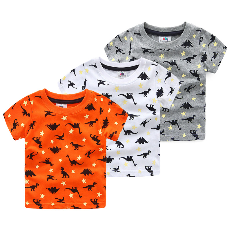 寶寶短袖T恤男 夏裝韓版新款男童童裝 兒童恐龍打底衫tx-5893