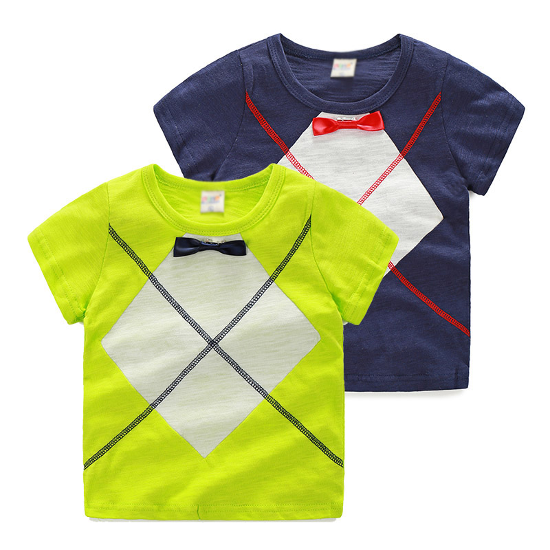 寶寶領結T恤男 夏裝韓版新款男童童裝 兒童短袖打底衫tx-7533