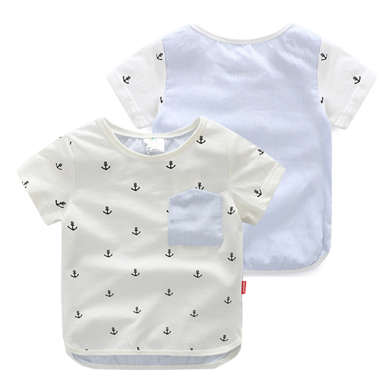 寶寶滿印短袖T恤男 夏裝新款男童童裝 兒童鐵錨打底衫tx-6600