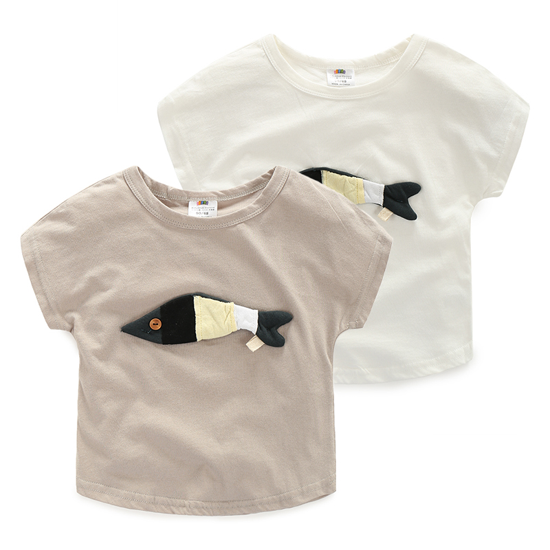 寶寶小魚短袖T恤 夏裝韓版男童女童童裝 兒童打底衫潮tx-7065