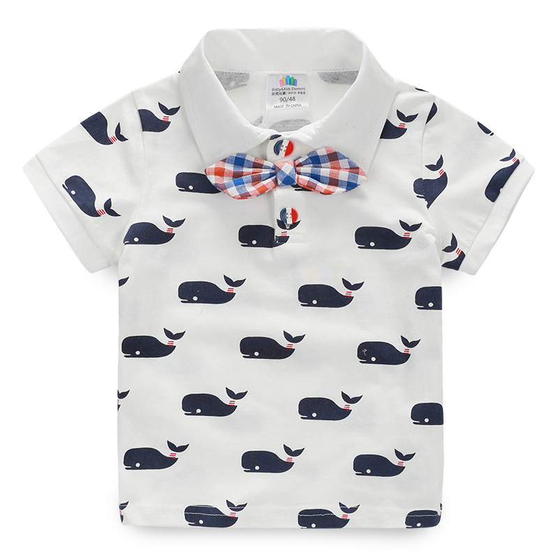 寶寶鯨魚短袖T恤 夏裝新款男童裝童裝兒童T恤tx-5031