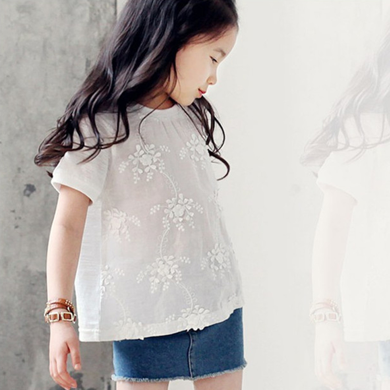 寶寶花朵短袖T恤 夏裝韓版新款女童童裝 兒童打底衫潮tx-6680
