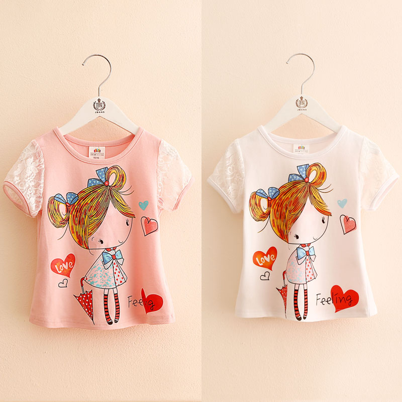 寶寶蕾絲T恤 夏裝新款韓版童裝女童裝兒童短袖打底衫tx-6951