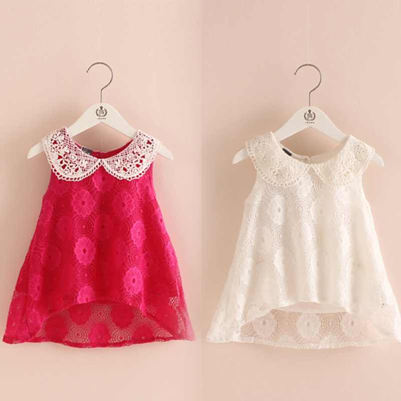 寶寶無袖連衣裙 夏裝韓版新款女童童裝 兒童蕾絲裙子qz-2797