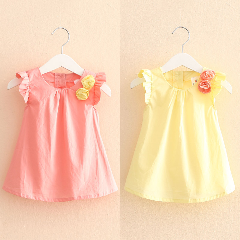 寶寶花朵T恤女 夏裝新款韓版女童童裝 兒童飛袖打底衫tx-6897