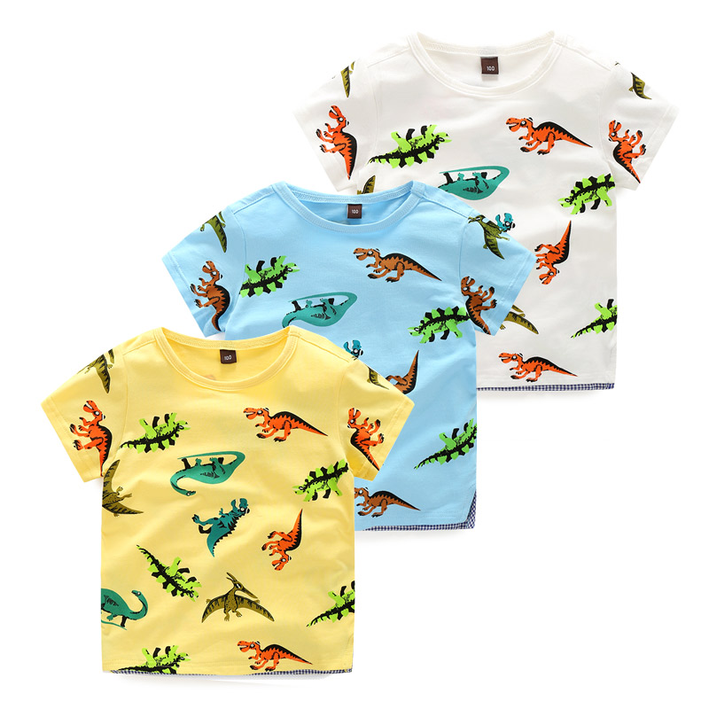 寶寶短袖T恤 夏裝韓版新款男童童裝兒童恐龍打底衫tx-5485