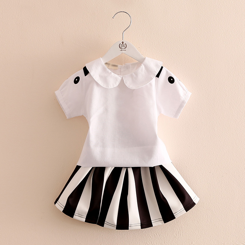 兒童熊貓套裝 夏裝新款女童童裝短袖T恤腰裙兩件套tz-3007