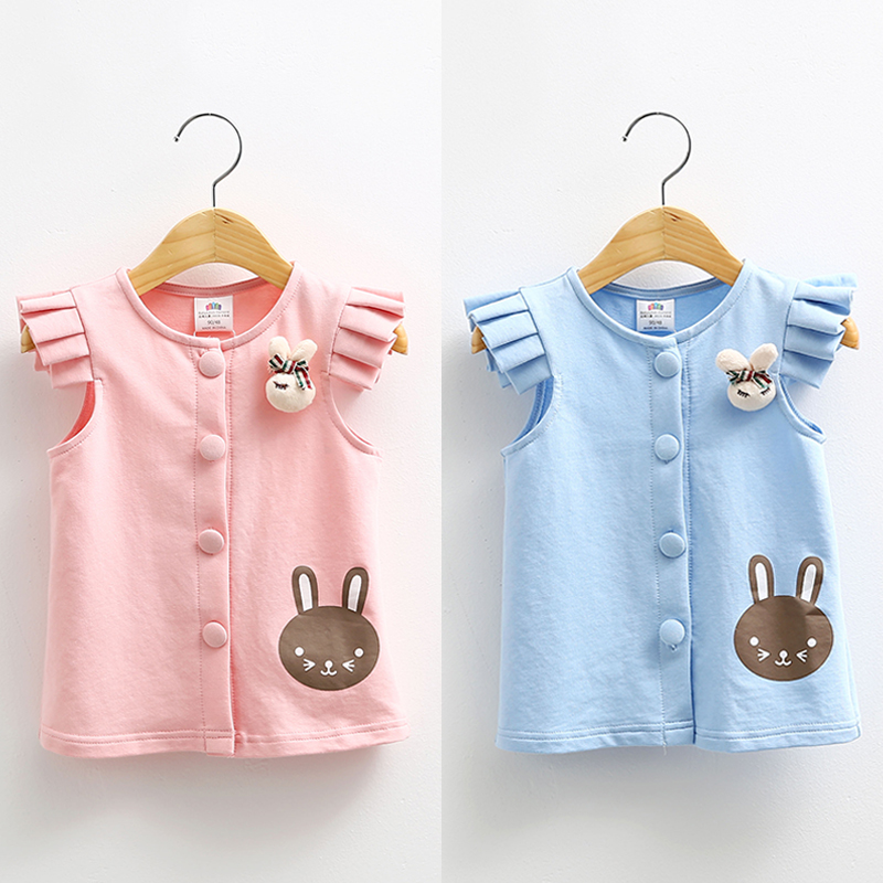 寶寶小兔子馬甲 春裝新款韓版童裝女童裝兒童飛袖馬夾wt-6161