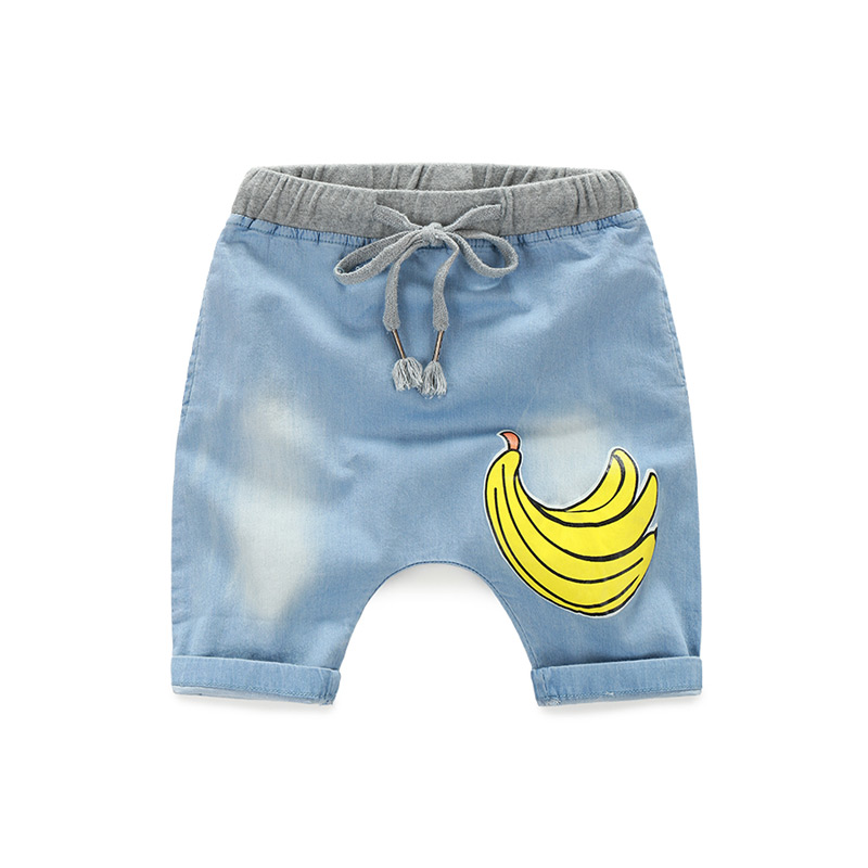 寶寶牛仔中褲 夏裝韓新款男童童裝兒童香蕉五分褲子kz-6718