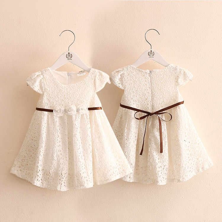 寶寶蕾絲連衣裙 夏裝新款韓版女童童裝 兒童花朵裙子qz-3303