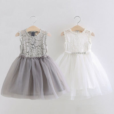 寶寶蕾絲公主裙 夏裝韓版新款女童童裝 兒童網紗裙子qz-3305