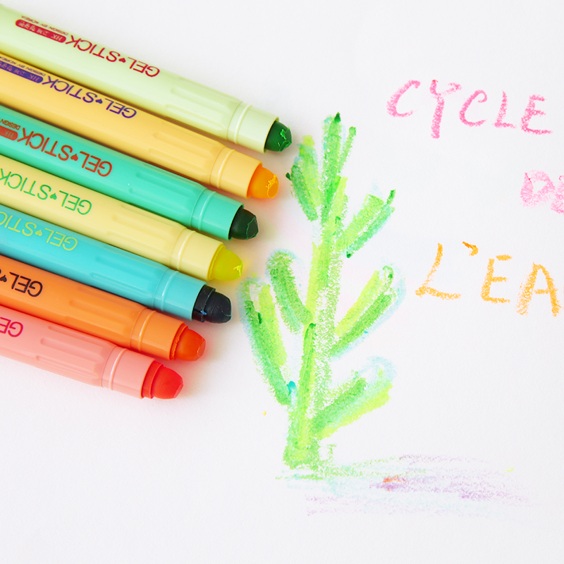 創意可愛彩色固體熒光筆糖果色蠟筆果凍筆重點標記筆10支套裝