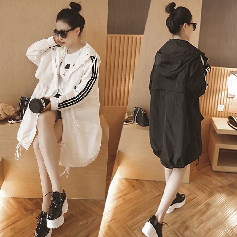 韓版女裝夏季新款中長款風衣空調開衫大碼寬松薄外套女長袖防曬衣