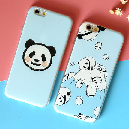 蘋果六iphone6手機殼6splus軟殼5s套可愛卡通浮雕熊貓日韓國se女