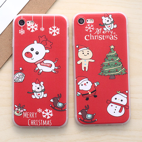 蘋果7軟殼iphone6手機殼6splus硅膠套浮雕磨砂日韓國女款可愛圣誕
