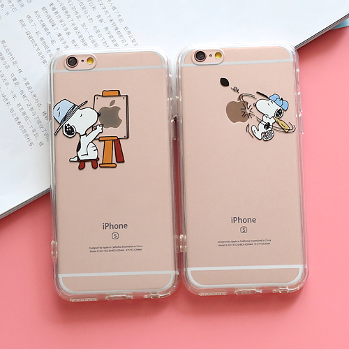 蘋果六iPhone6手機殼6splus硅膠套5s可愛史努比卡通se帶掛繩女4.7