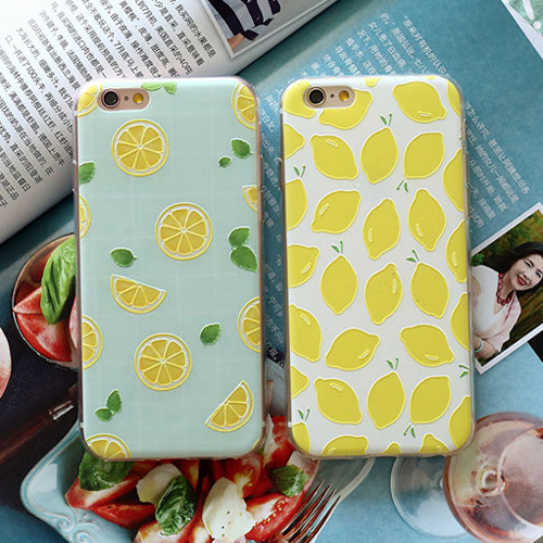 蘋果六iPhone6手機殼5s浮雕軟殼6splus硅膠套清新夏天檸檬水果女