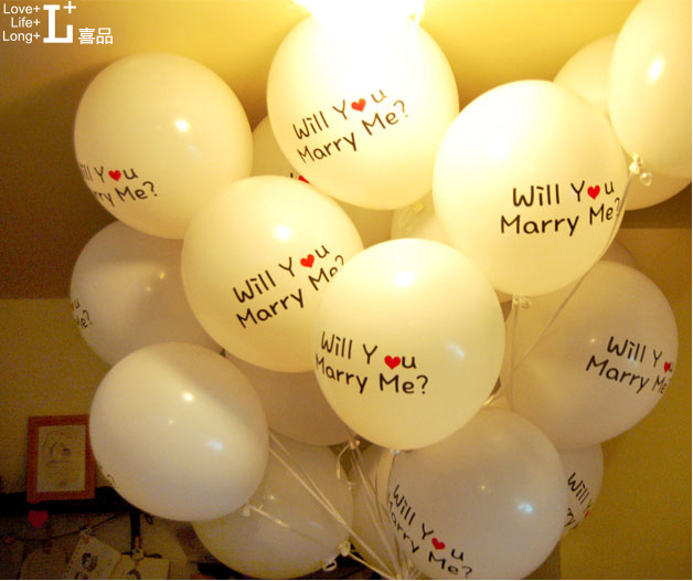 爆款求婚氣球 will you marry me你愿意嫁給我嗎印花氣球婚禮求愛