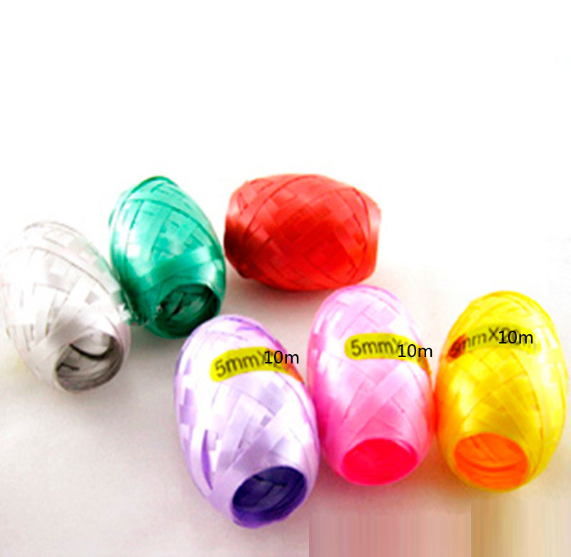 氣球彩帶絲帶特價小型素色多色橄欖球絲帶彩帶彩條袋氣球繩子10米