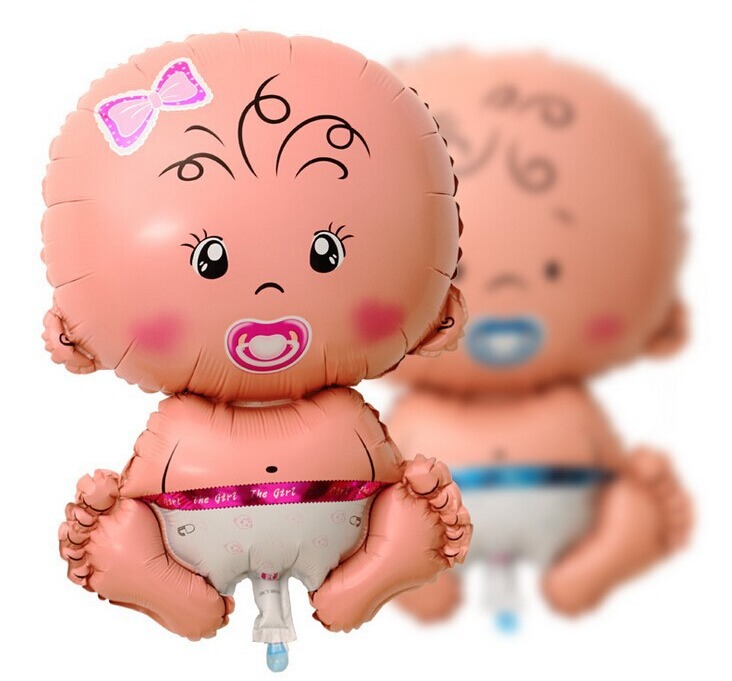大頭女嬰兒寶貝男寶寶女寶寶娃娃鋁膜氣球百天寶寶宴裝飾