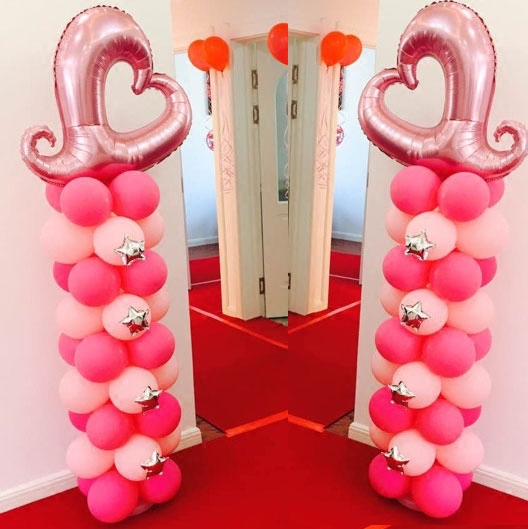情人節婚房婚禮現場布置用品勾勾心愛心立柱路引DIY氣球柱子