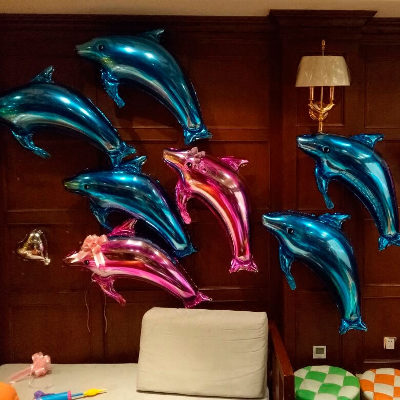 促銷80厘米 1米海豚鋁膜氣球 鋁箔 結婚新房 婚禮生日 KTV布置