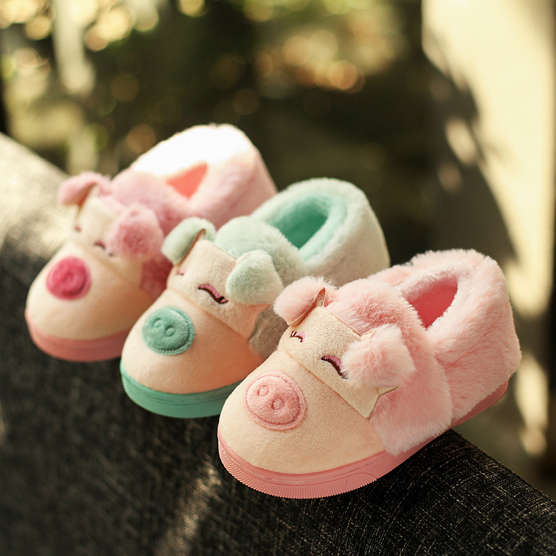 【3-6歲】秋冬季可愛兒童棉鞋女童卡通防滑保暖包跟加絨拖鞋厚底