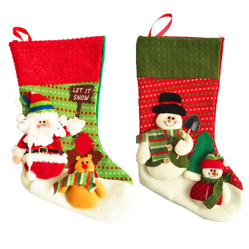 聖誕禮物袋聖誕立體襪子聖誕老人襪聖誕雪人聖誕襪子裝飾品卡通襪