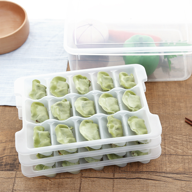 廚房餃子盒分格餃子托盤塑料透明可微波食物保鮮收納盒