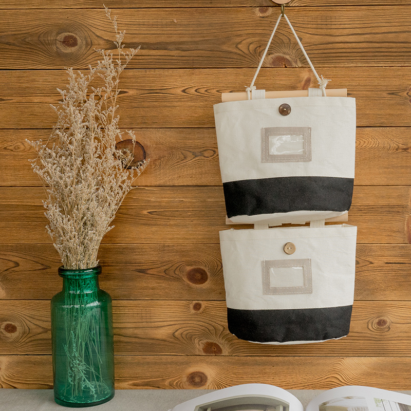 創意帆布掛袋可串聯置物儲物袋墻上小掛袋墻壁掛式收納袋